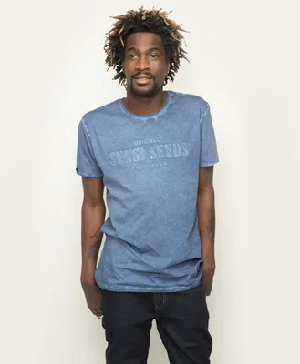 Oil Dyed Bold T-Shirt Denim Blue