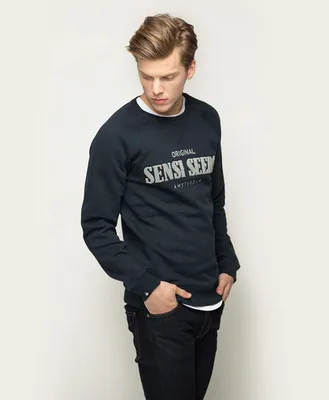Terry Crew Neck Navy