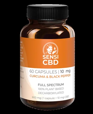 Turmeric CBD Capsules (10 mg CBD, 24 mg Turmeric)